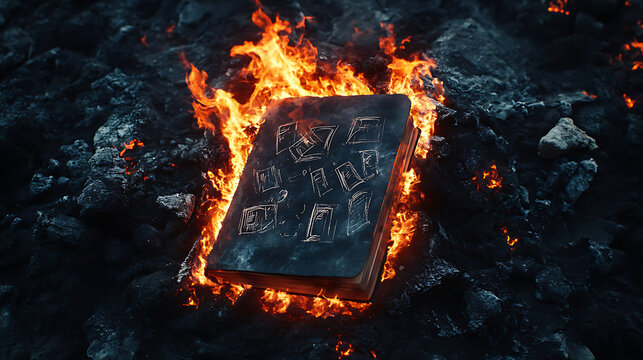 The mystery was kept in the book but it had been burned