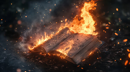 The mystery was kept in the book but it had been burned