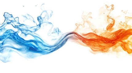 Vibrant Flowing Smoke in Blue and Orange with Soft Abstract Background for Artistic Creations and Design Projects