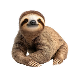 Fototapeta premium Adorable sloth with gentle expression resting peacefully in a lush green environment, showcasing its unique charm and slow lifestyle