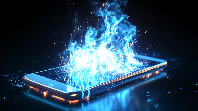 cellphone caught fire