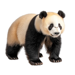 Realistic and Detailed Panda Illustration with Soft Fur and Expressive Face in a Natural Pose