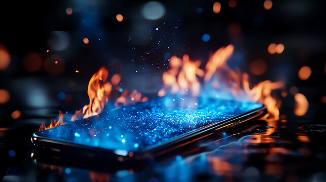 cellphone caught fire