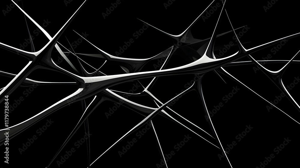 Poster dynamic interplay of geometric forms and vibrant colors, evoking a sense of movement and depth in an