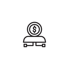 Financial figure. Financial figure. Person icon with a dollar symbol as the head. Financial representation. Person with dollar coin as a symbol of wealth.