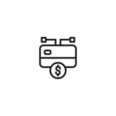 Money card. Financial card. Payment method with dollar symbol for purchasing or spending. Card payment. Credit card with dollar sign for purchases or transactions.
