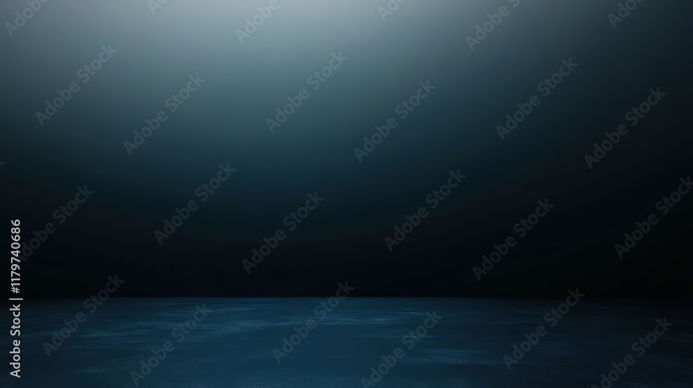 Poster abstract dark blue gradient studio background with a concrete floor texture