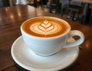 coffee latte in coffee shop cafe