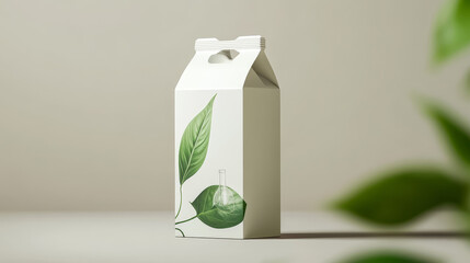 Cardboard milk pack. 3d drink juice carton bottle vector. Paper beverage container mockup. Package to carry liquid product realistic isolated graphic. Eco dairy packet presentation angle view