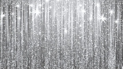 Obraz premium Shimmering silver background with sparkling stars creates magical atmosphere, perfect for celebrations and festive occasions. metallic sheen adds elegance and charm