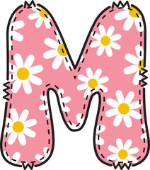 Cute Daisy Alphabet M