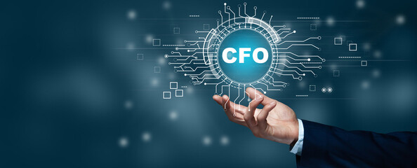 businessman working on a virtual screen of the future and sees the inscription: