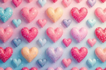 Abstract heart seamless pattern Pastel colors, modern design , affection, illustration