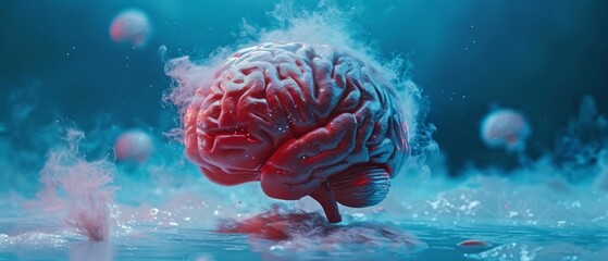 of the brain decorated with flowers and butterflies symbolizes harmony and creativity. Suitable for psychological and educational articles, as well as for designs related to self-development,