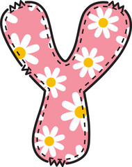 Cute Daisy Alphabet Y