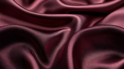 Fototapeta premium Luxurious Deep Burgundy Satin Fabric with Smooth Texture Background