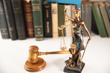law and justice concept. judge gavel and book on table