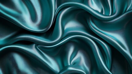 Obraz premium Luxurious Turquoise Satin Fabric with Smooth Elegant Texture