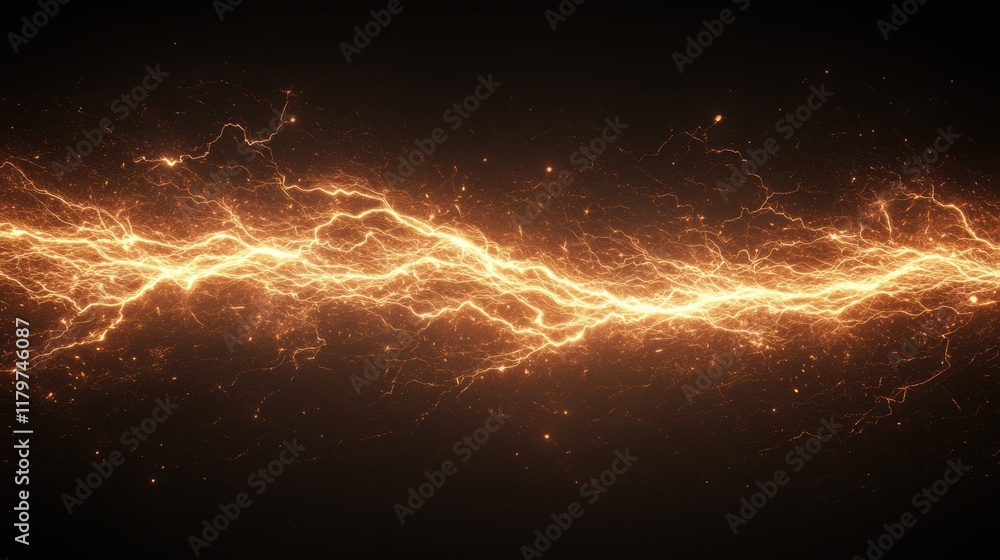 Aufkleber vibrant play of warm yellow and orange light on deep black background creating a dynamic and strikin