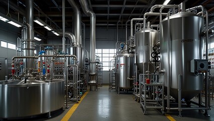 Chemical Blending and Mixing Operations:under- Industrial plants producing chemicals, plastics, or other materials.Digital Artwork series 01
