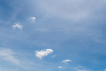 White clouds in the blue sky, winter is coming, Northeastern Thailand