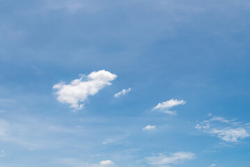 White clouds in the blue sky, winter is coming, Northeastern Thailand