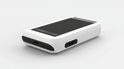 Online cash register is portable. Vector illustration isolated