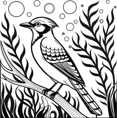 Naklejka premium bird on tree