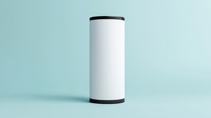 Blank POS display isolated, Cylinder shape product floor rack mock-up, 3D rendering