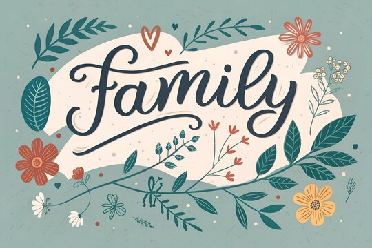 Hand-Drawn Family Quote - Modern Calligraphy Art for Print and Poster Design 
