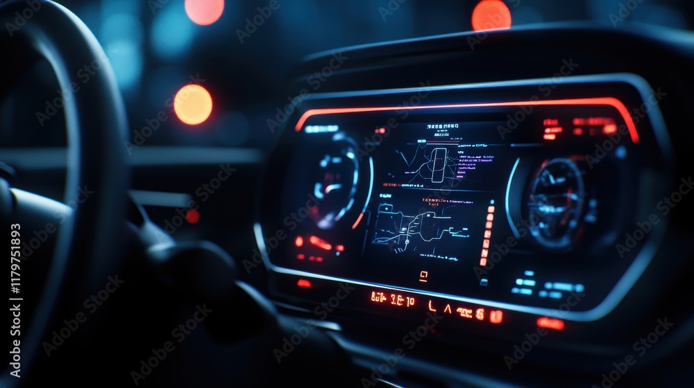 Aufkleber futuristic dashboard featuring advanced digital display with interactive controls and sleek design i