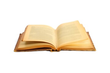 Obraz premium Front view of an open antique book with empty blank white pages background