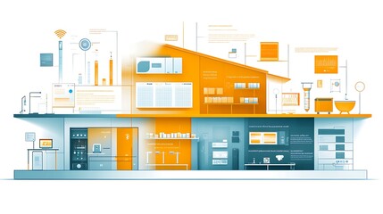 Educational Infographic Illustration of IoT Applications and Concepts
