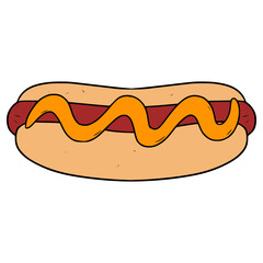 hotdog illustration hand drawn isolated vector