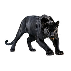 Fototapeta premium Striking Black Panther Stalking Through Dense Forest Environment Perfect for Wildlife and Nature Concepts