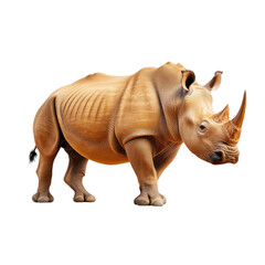 Obraz premium Detailed Close-up of a Rhinoceros with a Unique Skin Texture and Natural Posture Against a Plain Background