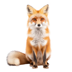 Obraz premium Realistic Portrait of a Majestic Red Fox Sitting Gracefully in Natural Environment