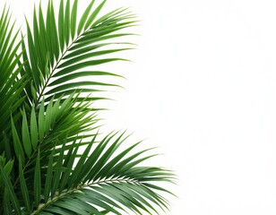 Fototapeta premium Palm fronds against a white background