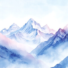 Watercolor Rocky Mountains Background