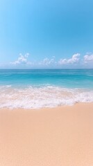 Fototapeta premium Serene Beauty of Ocean Waves Glistening Under Sunlight with Tranquil Beach and Clear Sky Reflecting Summer Paradise and Tropical Calm for Relaxation and Travel Inspiration