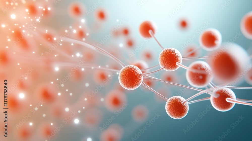 Poster close up of microscopic cell structures displaying intricate patterns and vibrant colors in a scient