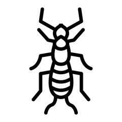 Earwig Vector Line Icon Design