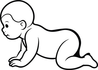 Baby Crawling Silhouette Vector  Adorable and High Quality Illustrations for Creative Designs