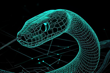 a snake on a transparent background, showing its graceful and dynamic form.