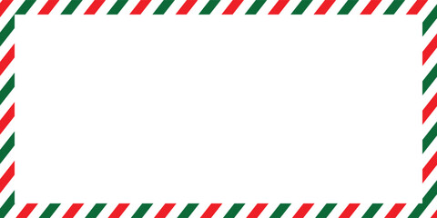 Christmas border frame. Candy cane rectangle frame. Merry Christmas card elements for decoration