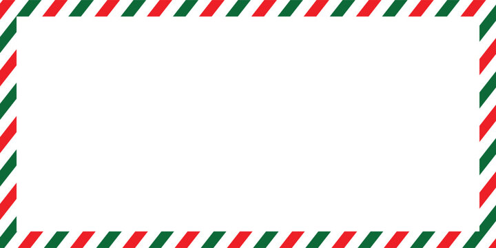 Christmas border frame. Candy cane rectangle frame. Merry Christmas card elements for decoration