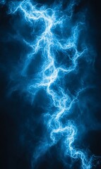 Vibrant blue waves of light curving dynamically across a navy blue background, giving a sense of depth and energy