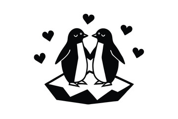 Obraz premium two penguin people in a circle