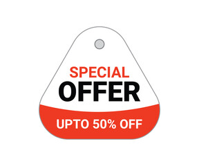 Special offer banner with shadow on white background. Can be used with any background. Vector illustration.