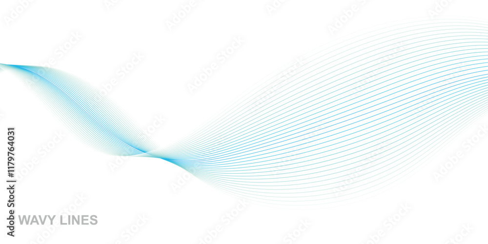 Fototapete wave flowing liquid line abstract background. black and white vector design 3d lines in perspective,